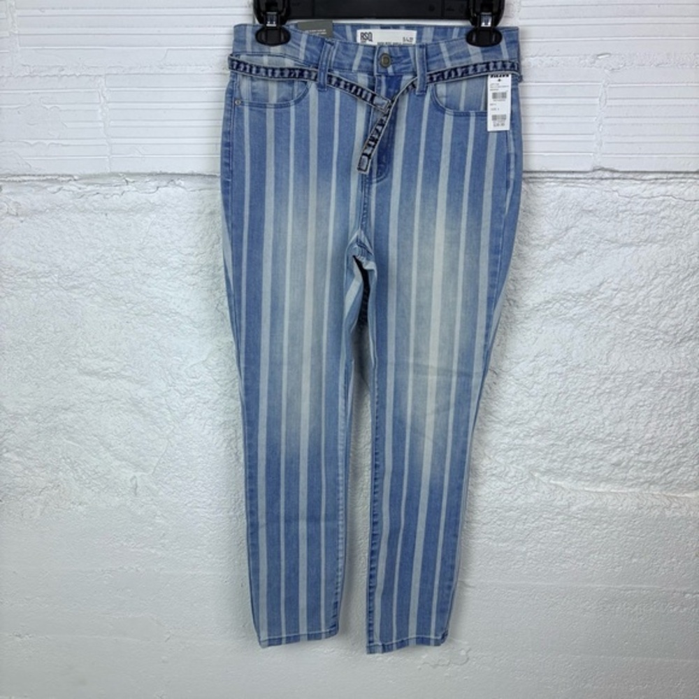 NWT RSQ JEANS Blue high rise ankle skinny pinstriped jeans size 5 / 27